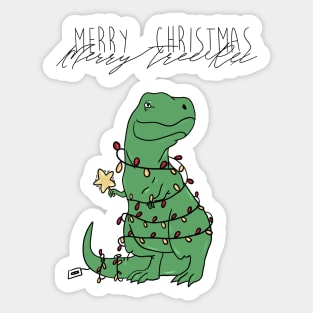 T-rex Christmas Sticker